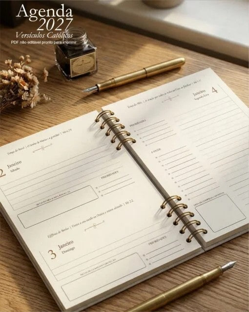 Agenda com versículos Católicos 2027