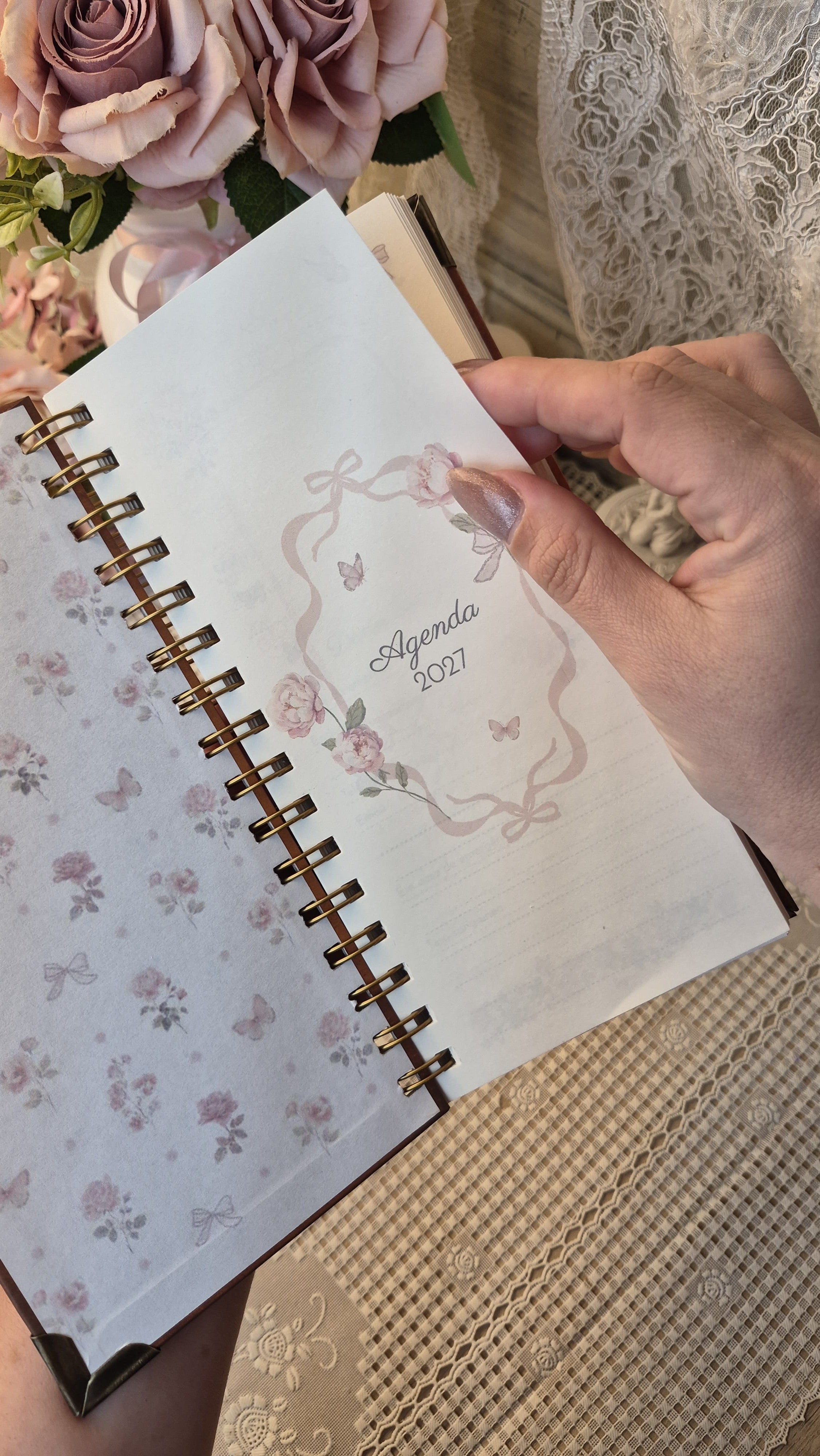 Agenda 2027 Coleção Laços & Rosas Wire-o